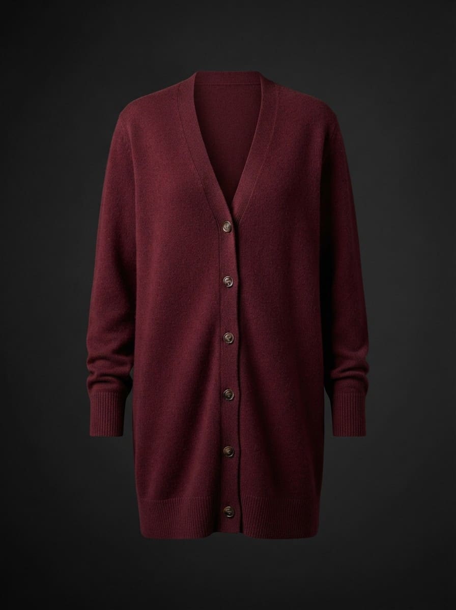 Burgundy Cashmere Cardigan