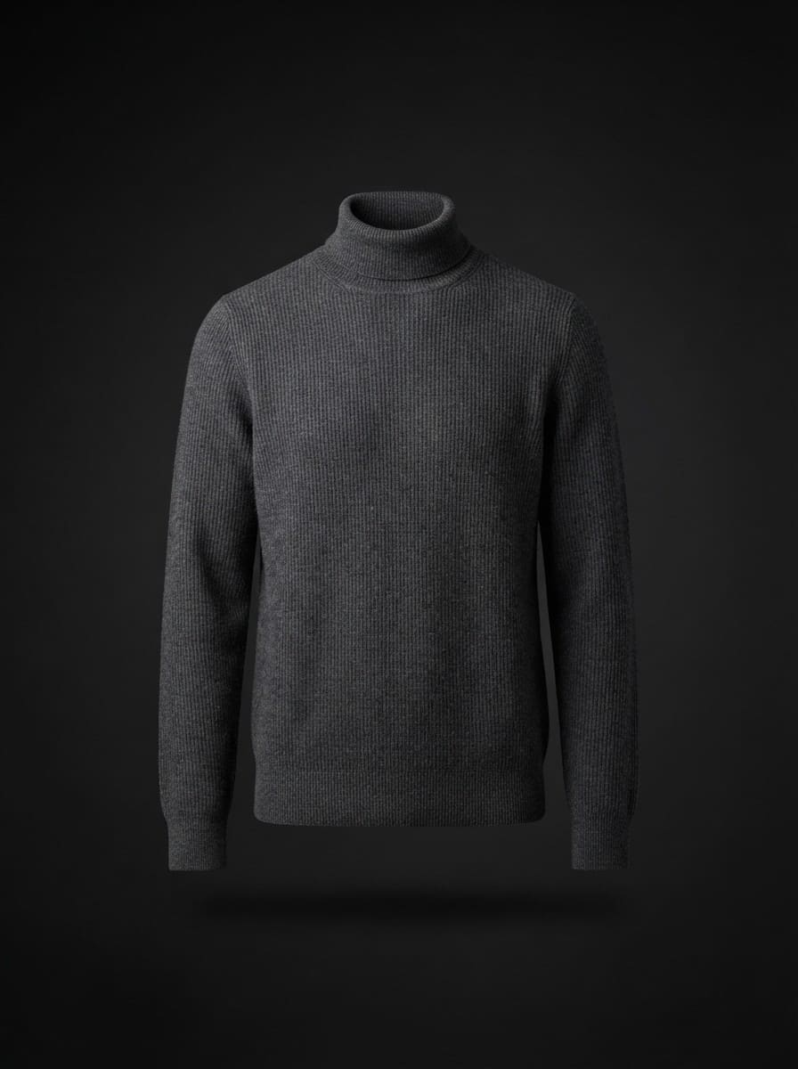Ribbed Merino Rollneck