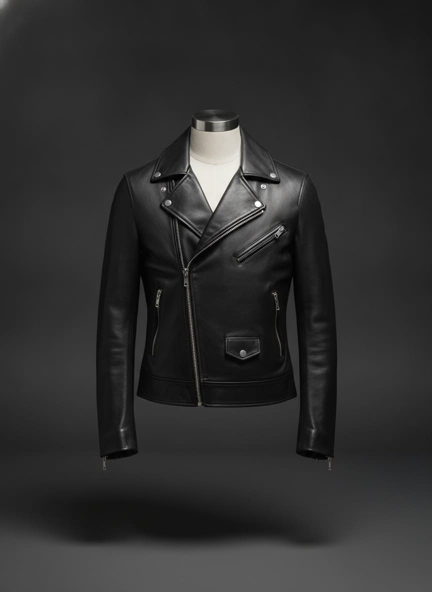 Black Leather Biker Jacket