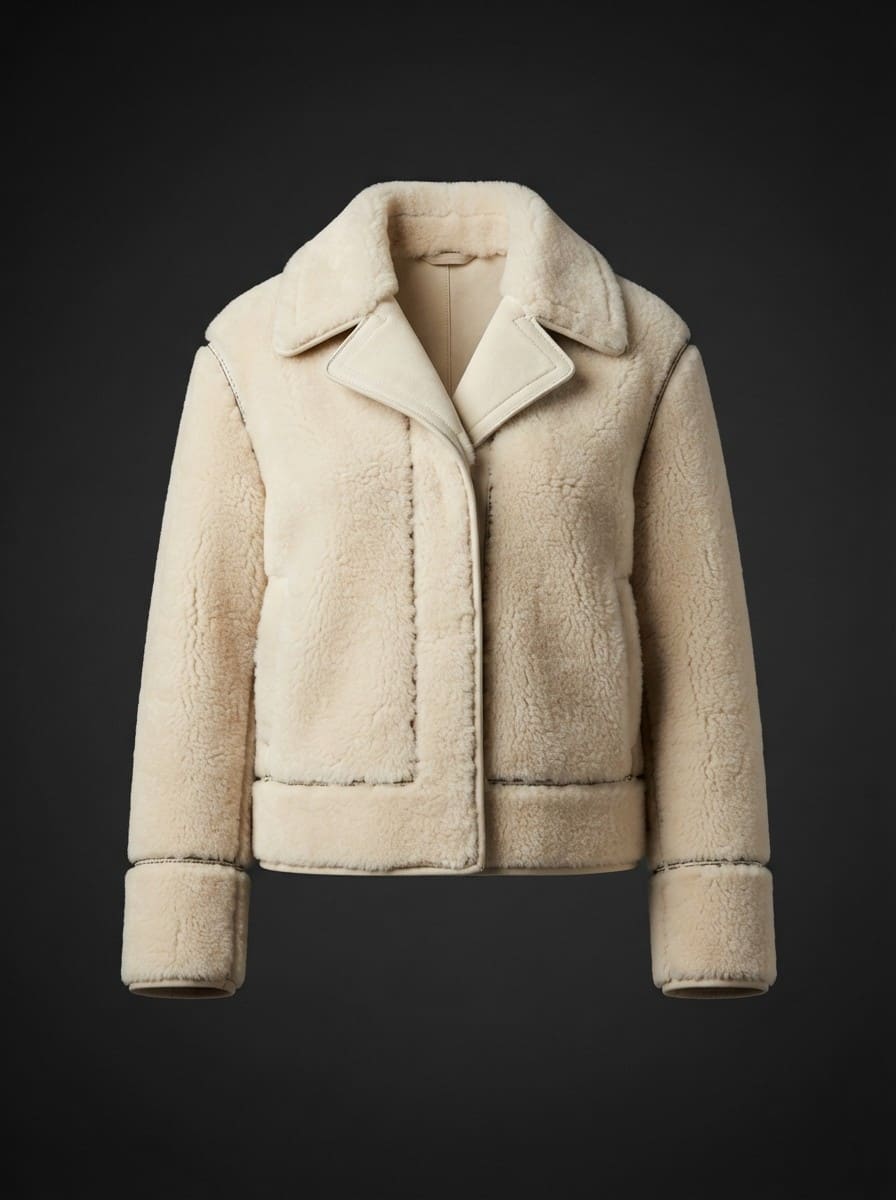Cream Shearling Coat