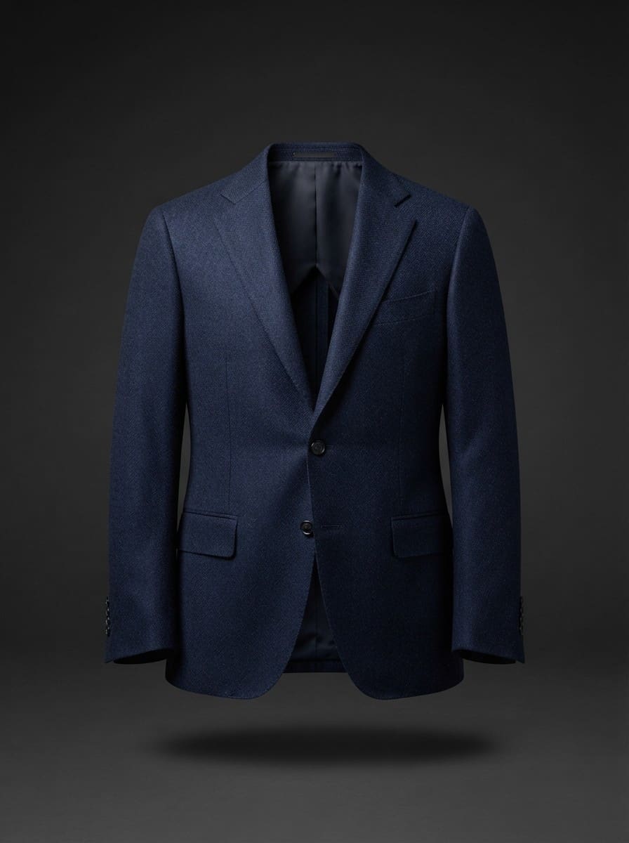 Navy Herringbone Blazer