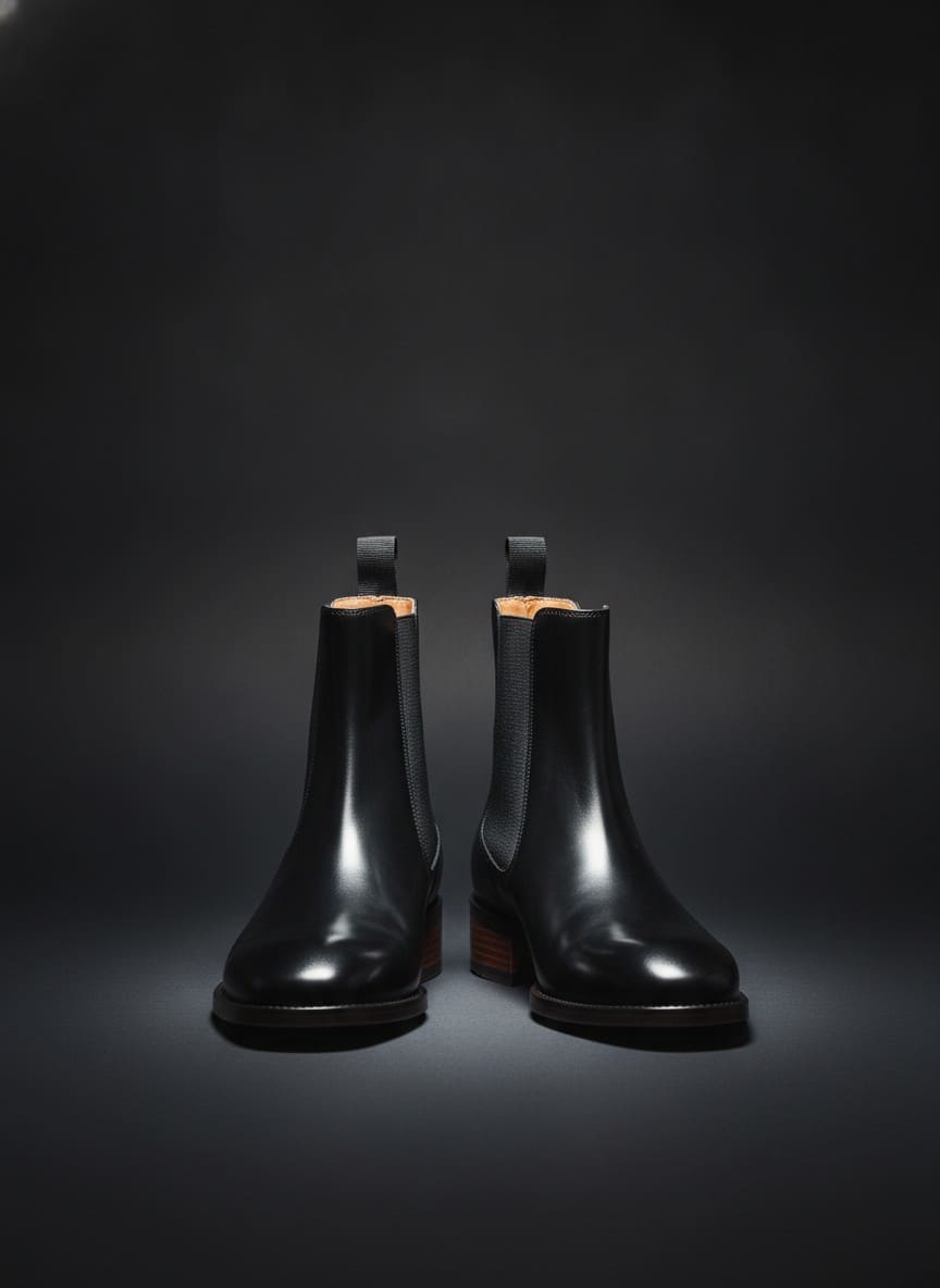 Black Leather Chelsea Boots