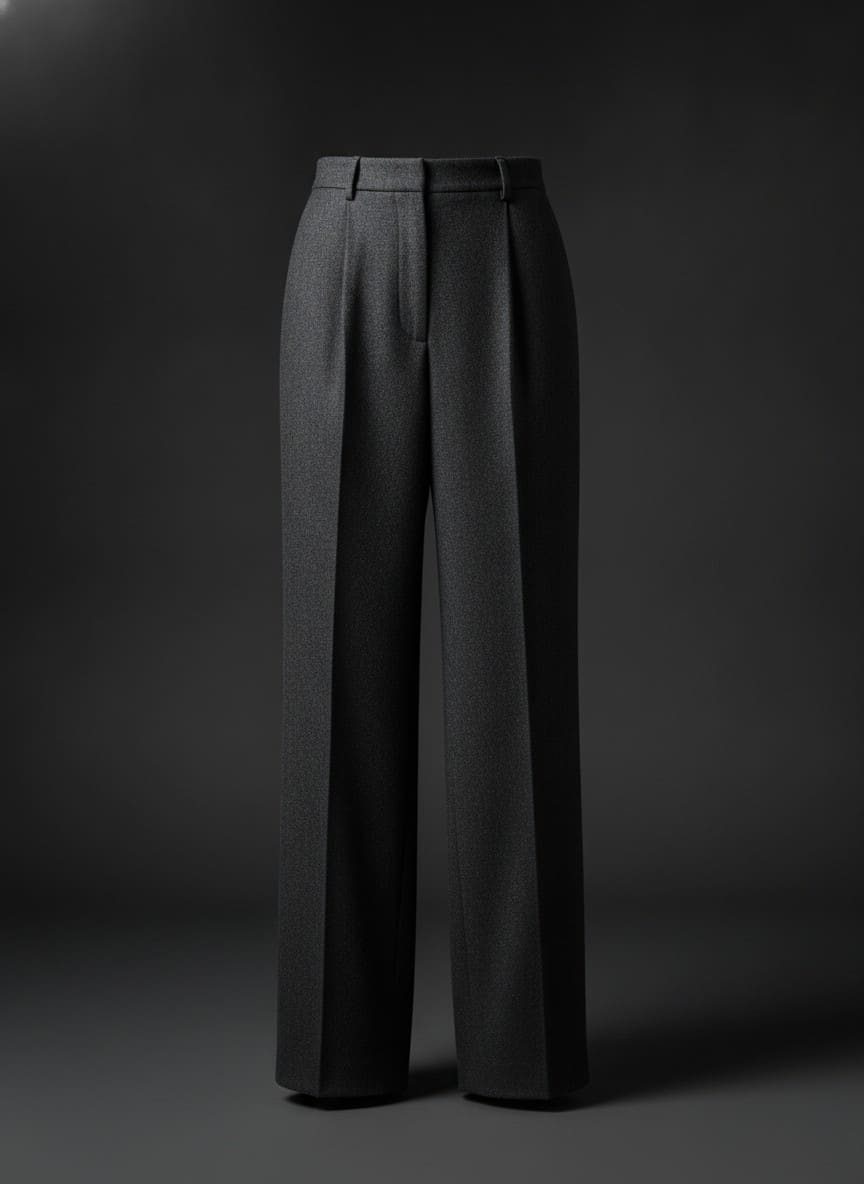 Charcoal Wide-Leg Trousers